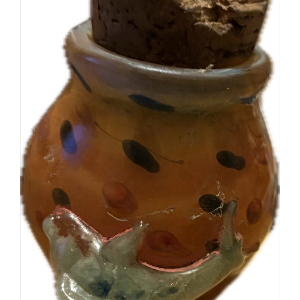 Source Unknown Decorative Jar with Cork Lid - Orange and Black
